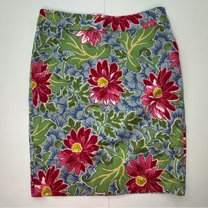 Talbots multicolor floral straight pencil skirt zipper‎ closure women’s 10p
